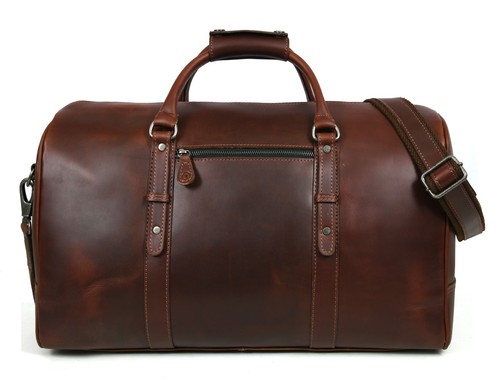 Bolso de Lona de Cuero para Hombres Viaje Gimnasio Fin de Semana Noche Equipaje Bolso de Mano - Imagen 4 de 16