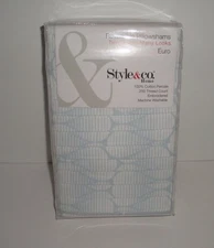 Macy's Style & Co. Plumeria Reversible Euro Sham Pair Set Blue Pink Floral Pleat