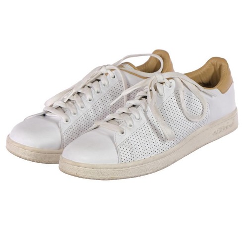 Worn 1x ADIDAS Stan Smith Sneakers Trainers White & Tan Sz. 10 Leather - Picture 3 of 8