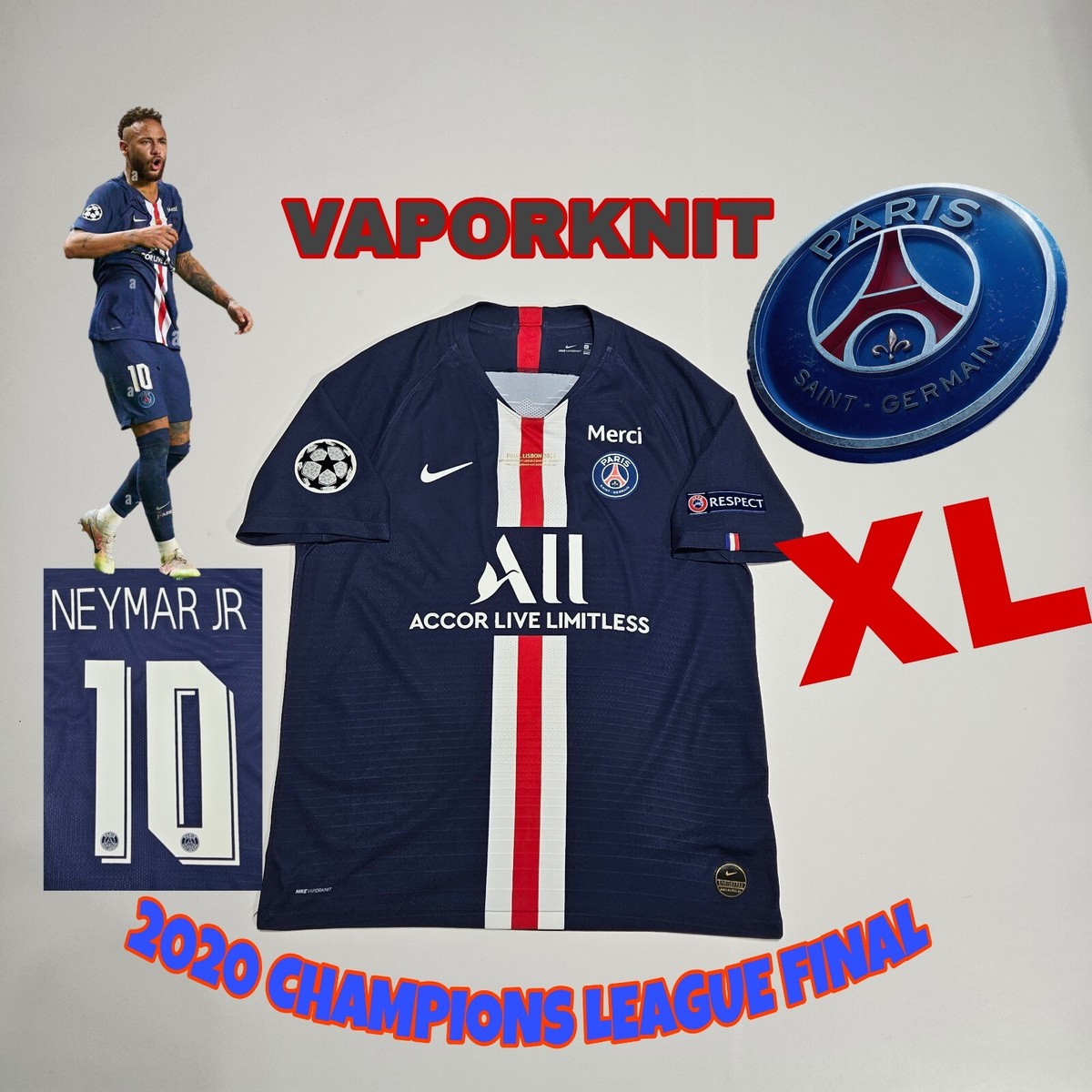 🔥🇫🇷Nike PSG Neymar Jr #10 2019/2020 UCL Final Jersey Rare 🔥🇫🇷Nike PSG Neymar Jr #10 2019/2020 UCL Final Jersey Rare