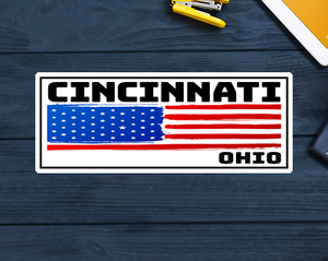 Cincinnati Ohio Decal Sticker American Flag 3 75 X 1 5 Patriotic Ebay