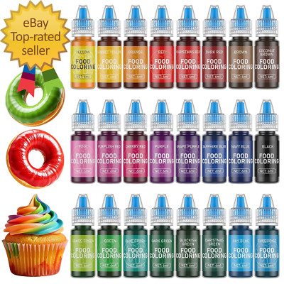 Food Coloring for Baking-24 Color Food Grade Vibrant Cake Coloring Liquid Set