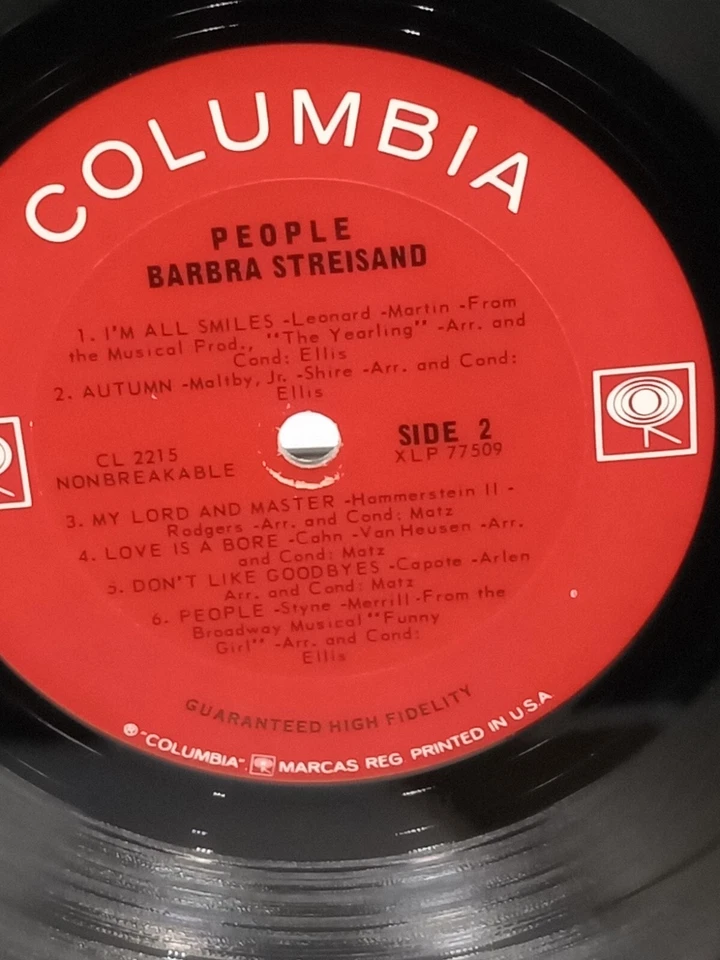 BOXDG32 Barbra Streisand - People LP, Album, Mono, Columbia 1965 US - Image 4 of 4