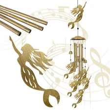 Mermaid Wind Chimes for Outside - Sympathy Wind Chime Gifts, Garden Metal Mem...