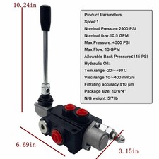 USED        1-Spool Hydraulic Control Valve 13 GPM for Tractors Loaders 4500 PSI
