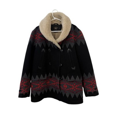 Ralph Lauren RRL Sherling Kragen Herren M Wolle Zweireiher Decke Jacke