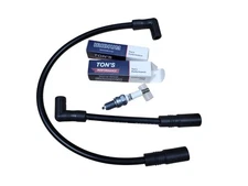 Ton's Black 10mm Harley Big Twin 99-17 FXD Dyna Softail Spark Plug & Wires Kit