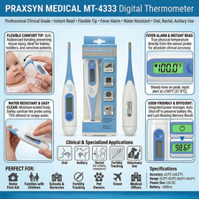 Digital Thermometer   Instant Read   Flexible Tip   Alarm   Oral Rectal Axillary
