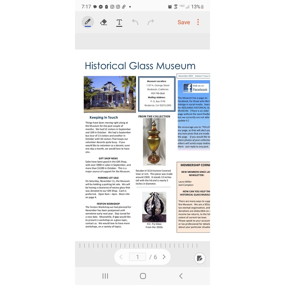 Black & Silver Swirl Art Glass Vase Decorative Accent Centerpiece - Image 3 of 4