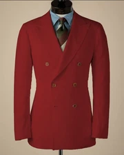 Double Breasted Men's Jacket Stylish Casual Leisure Blazer Formal Business Coat