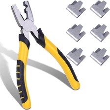 300 Pcs Wire Cage Clips and Pliers,Hog Ring Pliers for Rabbit Chicken Silvery 