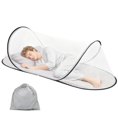 Pop Up Mosquito Net Tent Foldable Lightweight Bed Mesh w/ Storage Bag 78x31x22in