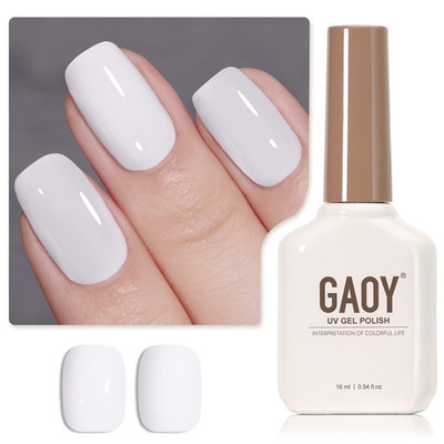 White Gel Nail Polish, 16Ml Color 1002 Soak off UV Light Cure Gel Polish for Fre