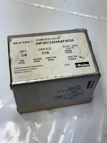 Parker 04F30C2204AAF4C05 Solenoid Valve 1/4" NPT 110/120VAC 6.9/8.0W