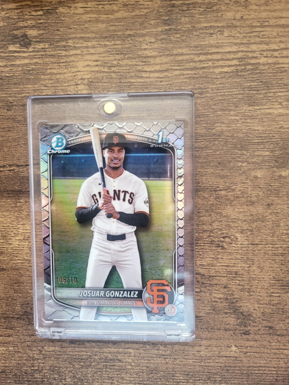 2025 Bowman Chrome Josuar Gonzalez 1st Bowman Black Reptilian 6/10!