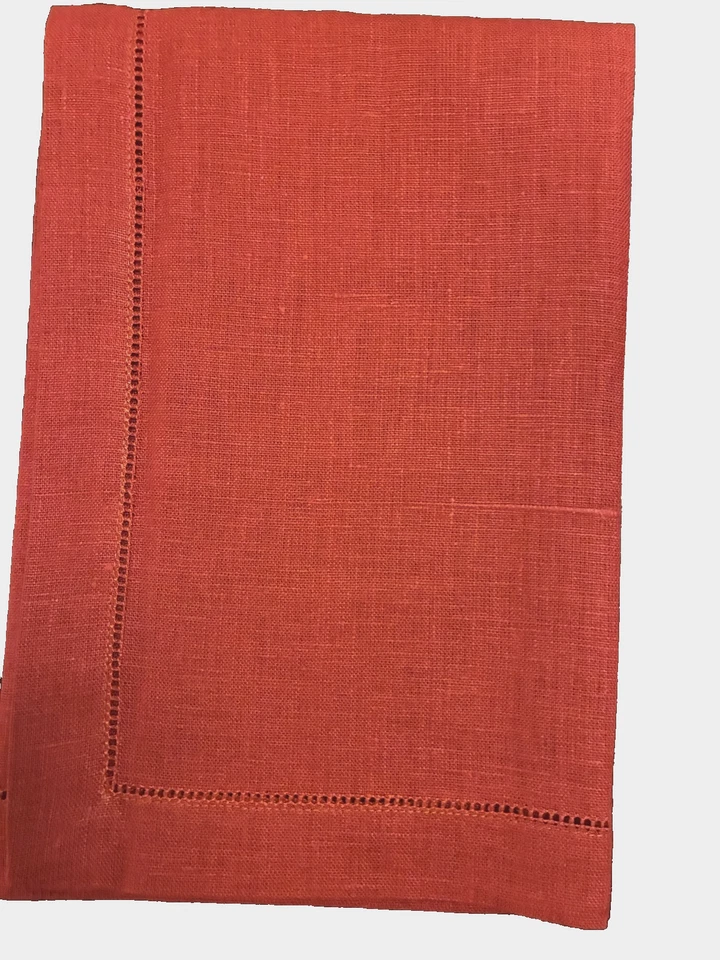 Набор обеденных льняных салфеток Sferra из 4 20x20 дюймов из обожженного оранжевого кирпича праздничный - Изображение 4 из 4