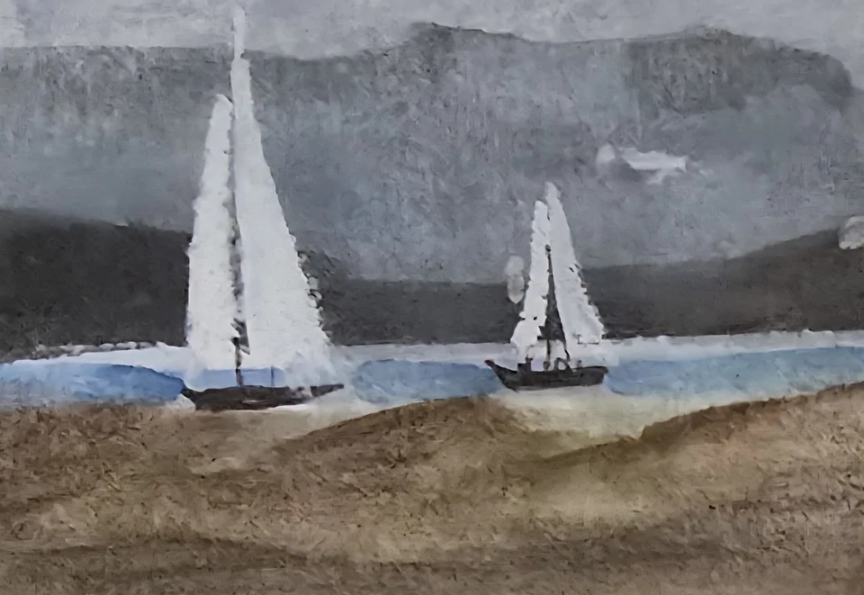 Original Framed And Signed Cornwall Seascape Sailing Boats Watercolour Painting - Image 4 of 4