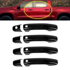 2021-2025 Chevy Tahoe Suburban Yukon GLOSS BLACK Door Handle COVERS W/4 Smartkey