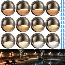 12 Pack LED 5CCT Low Voltage Deck Light, Landscape Fence
