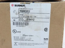 1 box of 50 NEW Burndy YGHC2C2 Hytap Grounding Compression C-Tap 6-2To6-2 CU GRD