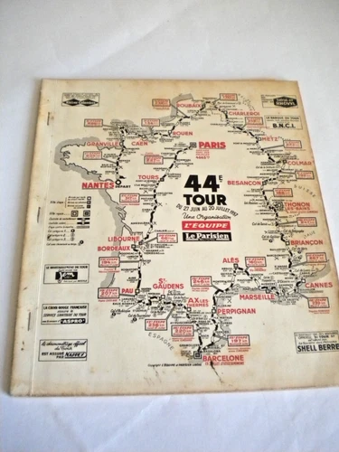 Tour de France Roadbook 1957 44th year Original rare L'Equipe Le Parisien