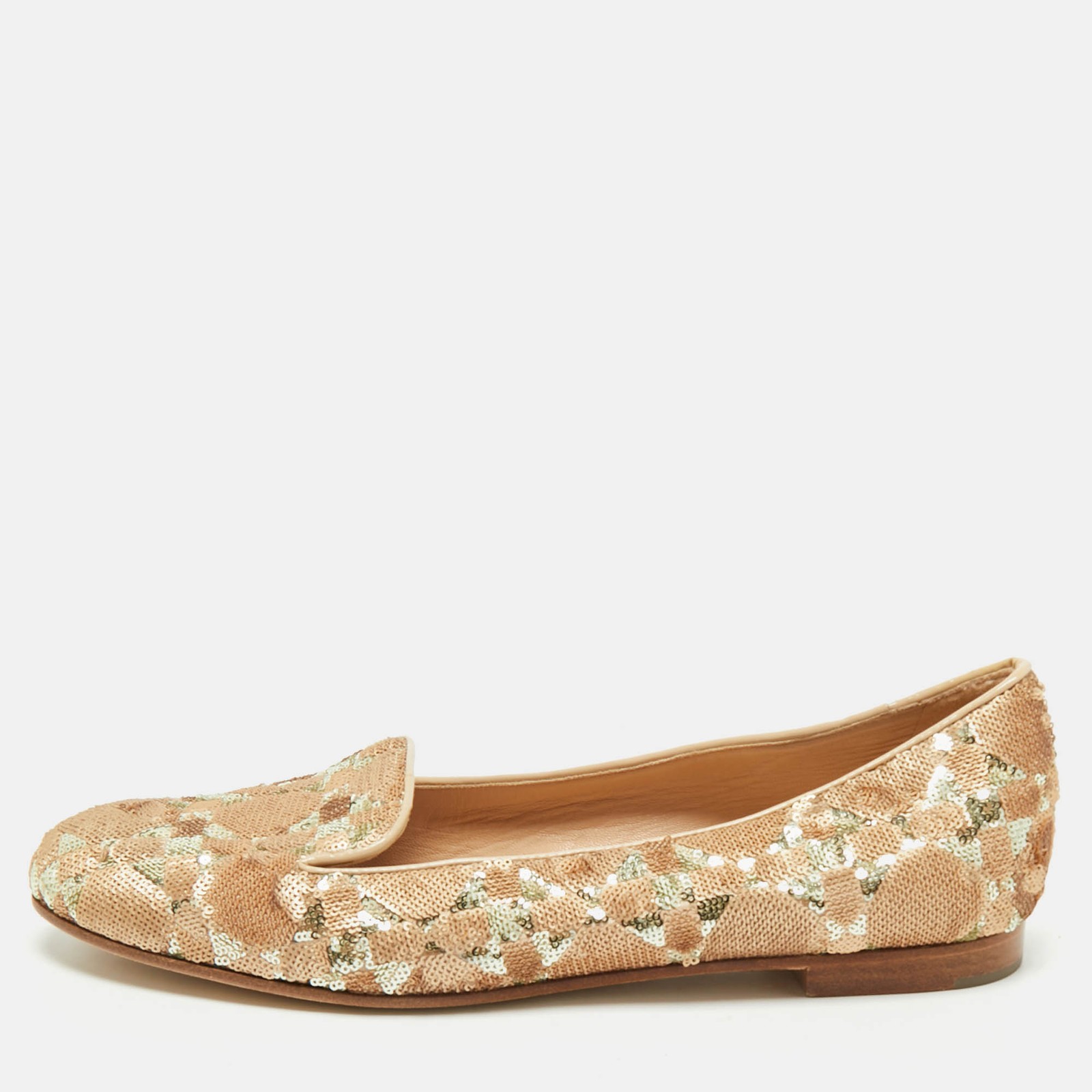 PANTOFOLA D’ORO Pantofole da fumo Dior con paillettes dorate taglia 37 5