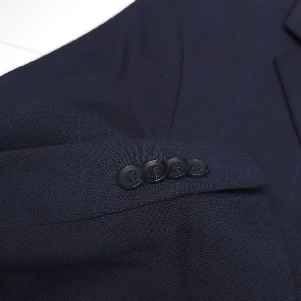 $395 Kenneth Cole Corcho Azul Marino Cuadros Traje de Dos Piezas Para Hombre Talla 46L X 40 Foto 4 de 4