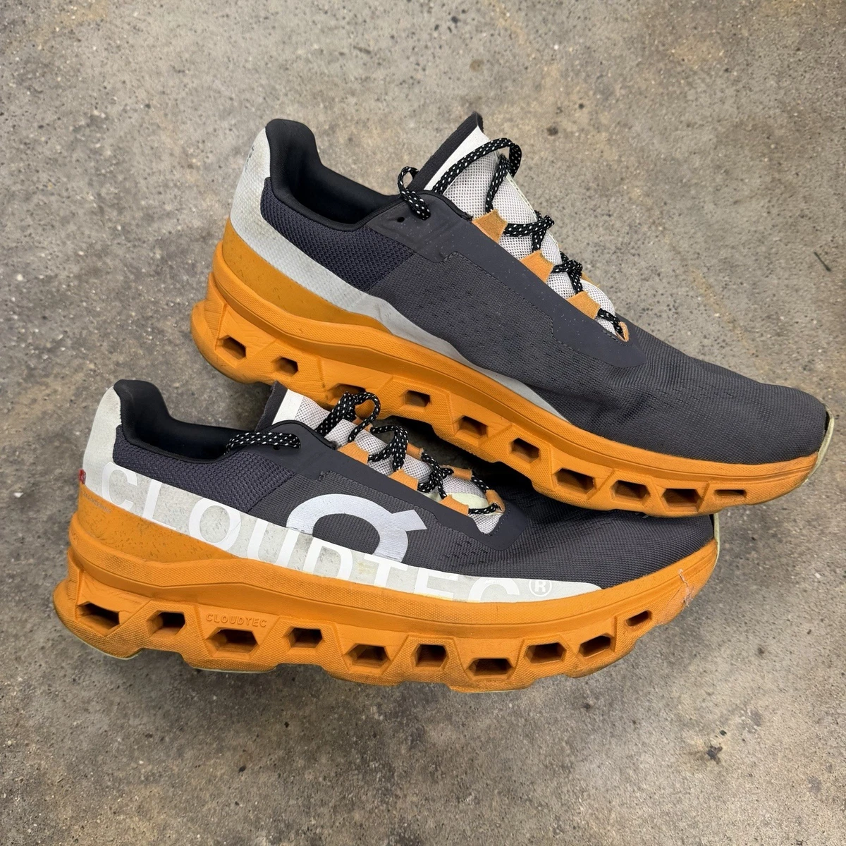 On Cloudmonster Eclipse Turmeric Orange Dark Grey 61.98656 Men\'s Size 12 Running On Shoes Cloudmonster Men 61.98656 shoes - Eclipse/Turmeric  main image 4