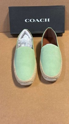COACH Womens  C8884  Suede Espadrille Flats Green SIze  13 D