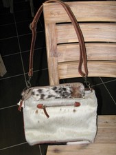 Pelz Tasche echt Ledertasche echt Leder Handtasche Neu Ziegen Fell Umhängetasche