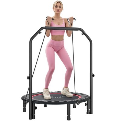 40'' Foldable Mini Trampoline, Rebounder Trampoline, Red