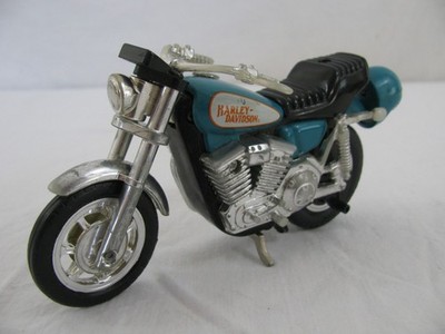 Vintage 1981 Kidco Blue Harley Davidson Pull String Motorcycle Works VG