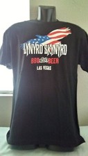 LYNYRD SKYNYRD BBQ  Beer Las Vegas w/ US Flag MENS BLACK T-SHIRT - Size Medium