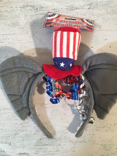 Republican Elephant Ears Patriotic Costume Headband 395 - Afbeelding 1 van 12