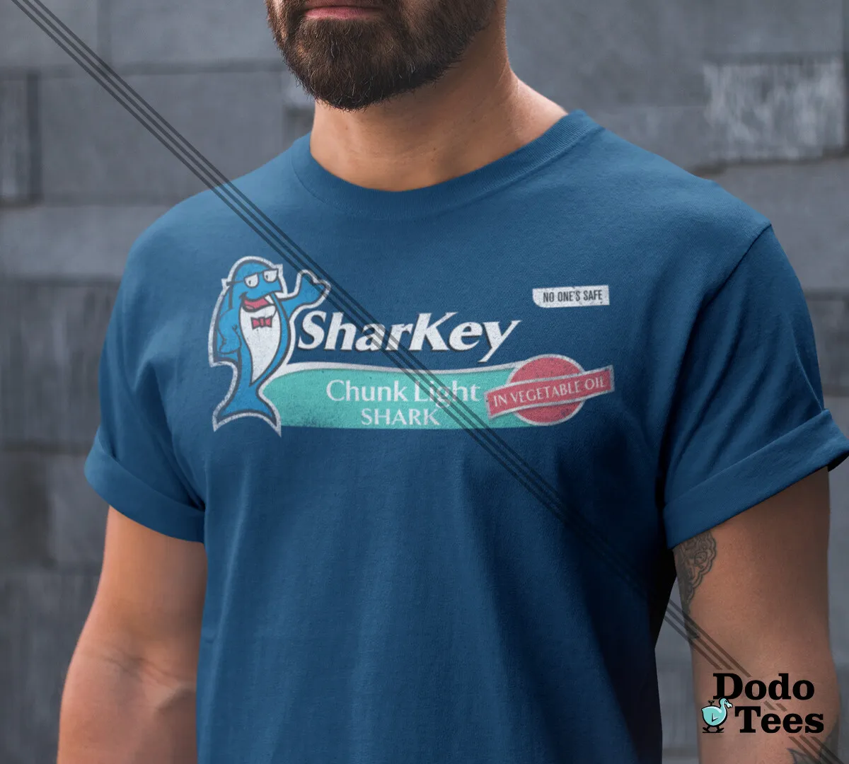Mens Sharkey Chunk Light Shark Shirt Fishing Gift for Fisherman Funny  Graphic T