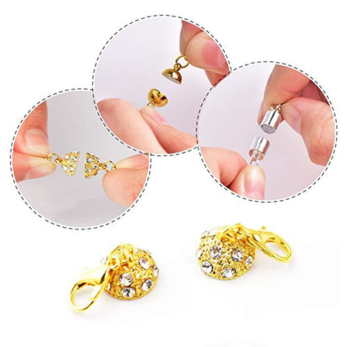 12 Magnetic Clasps Hooks Column Necklace Connectors For DIY Jewelry Making - Picture 3 of 7