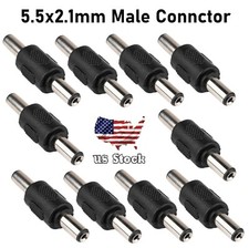 x10 CCTV Camera DC Power Male to Male Jack Adapter 2.1x5.5mm Connector