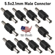 x10 CCTV Camera DC Power Male to Male Jack Adapter 2.1x5.5mm Connector