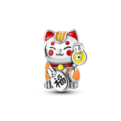 MULA Nette Geld Katze DIY Charm Für Frauen Armband 925 Versilbert