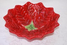 MAXCERA NEW NOEL POINSETTIA LARGE PASTA/SOUP BOWLS - RED - S/2