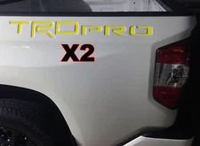 2x TRD pro Yellow Bedside Raised Plastic Letters Insert 2014-2021