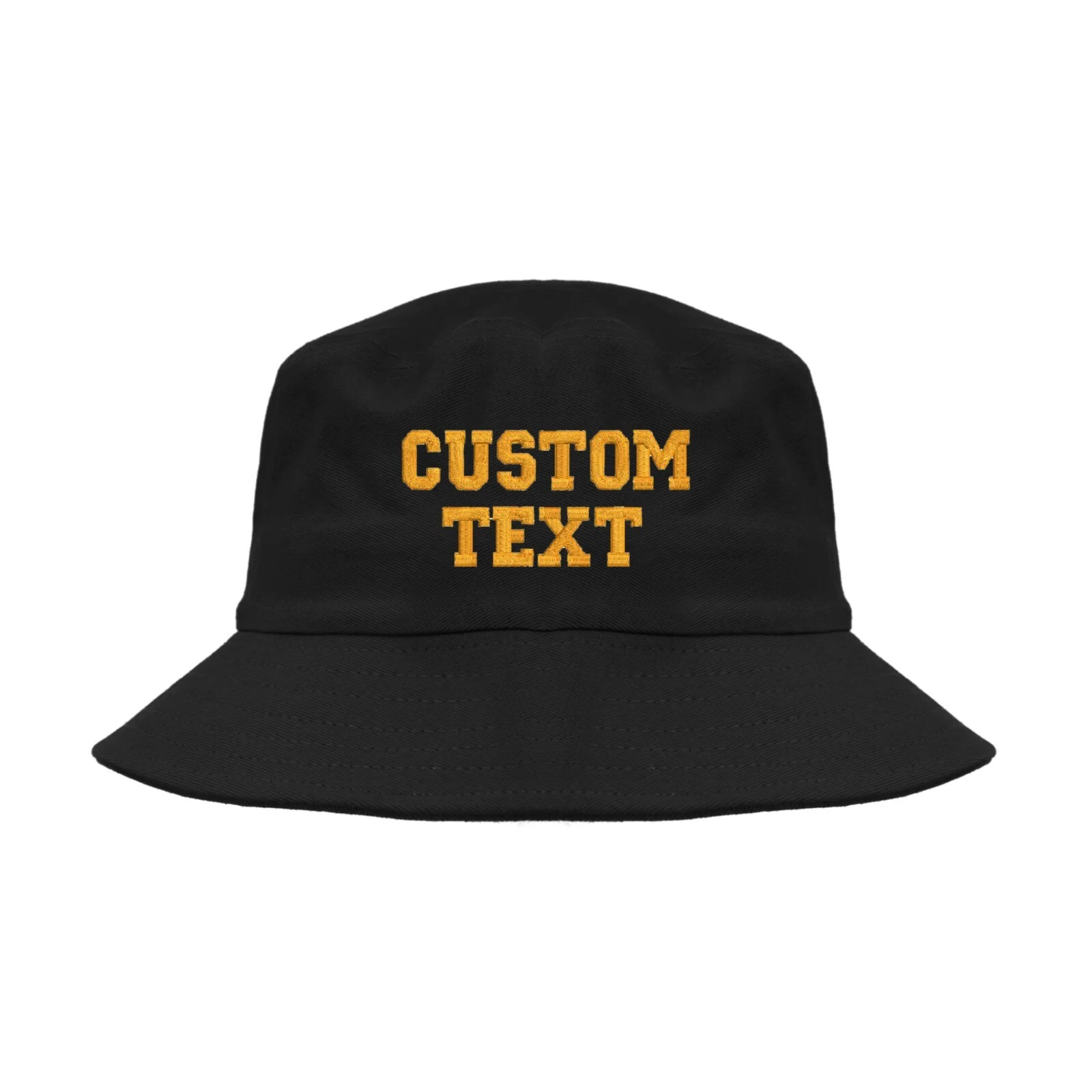 Custom embroidered black bucket hat, personalized embroidered bucket hat