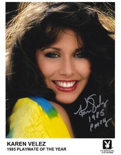 KAREN VELEZ 1985 PLAYBOY PLAYMATE OF THE YEAR SEXY SIGNED PROMO PHOTO  (B)