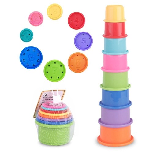 Baby Toys Building Ring Stacker and Squeeze Teething Montessori Toy Gifts - Picture 4 of 20