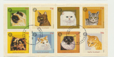 #ad CATS Complete Set of 8 Colorful Cat Topicals Staffa Scotland CT2 $1.97
