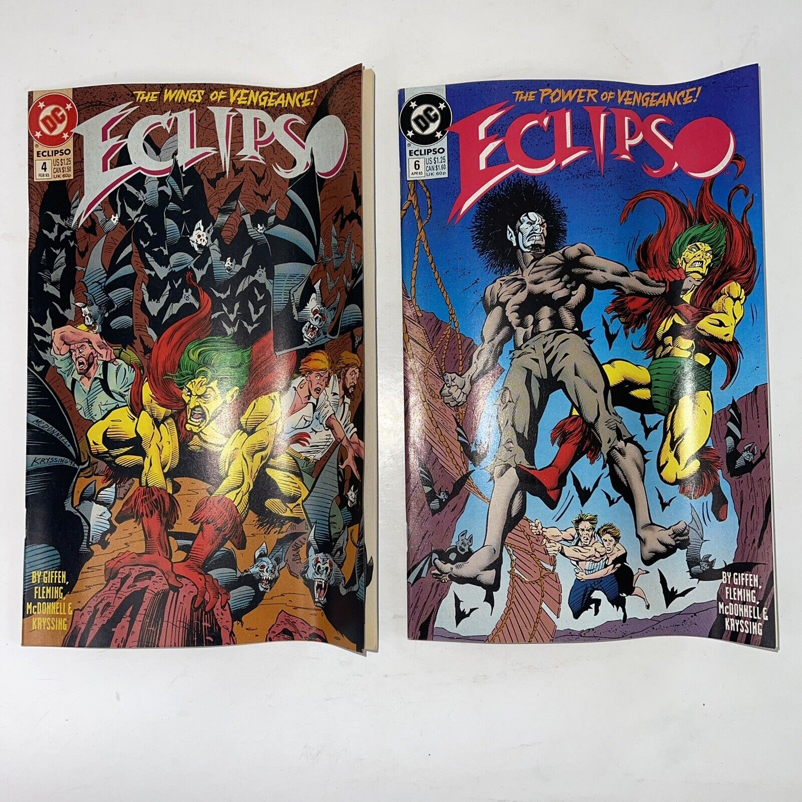 Eclipso comic books lot of 2 no. 4 & 6 dc comics c108