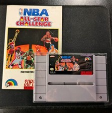 NBA All-Star Challenge (Nintendo SNES, 1992) Game & Manual | Tested | Authentic
