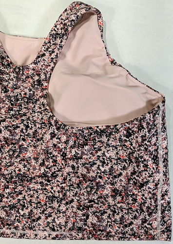 ATHLETA Womens Plus Workout Crop Top sz 2X Pink Splatter Slvlss Built-In-Bra NWT - Picture 8 of 17