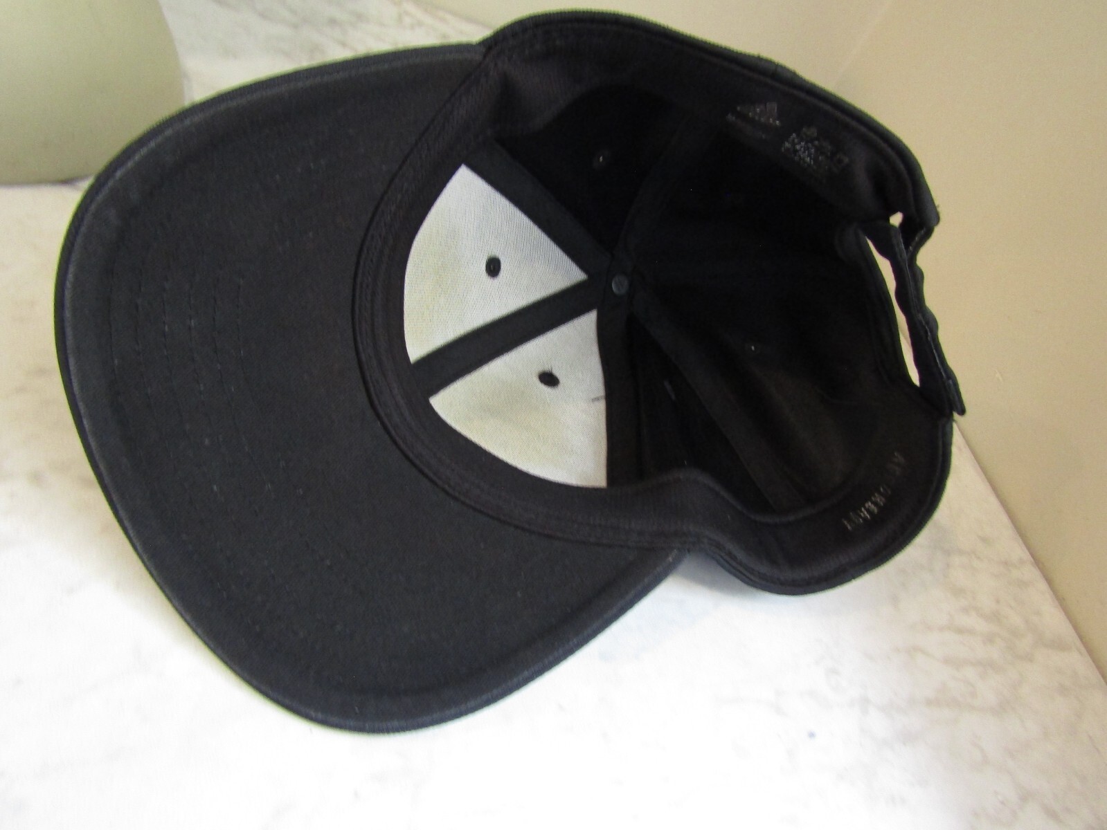 Adidas Three Bar Black Polyester/Cotton Logo Adj Baseball Hat OSFM thumbnail 4