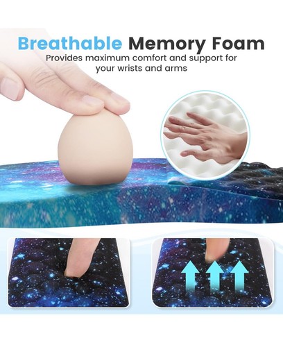 HAOCOO Ergonomic Mouse Pad with Wrist Rest, Keyboard Wrist 3 Pcs Set - Photo 5/6